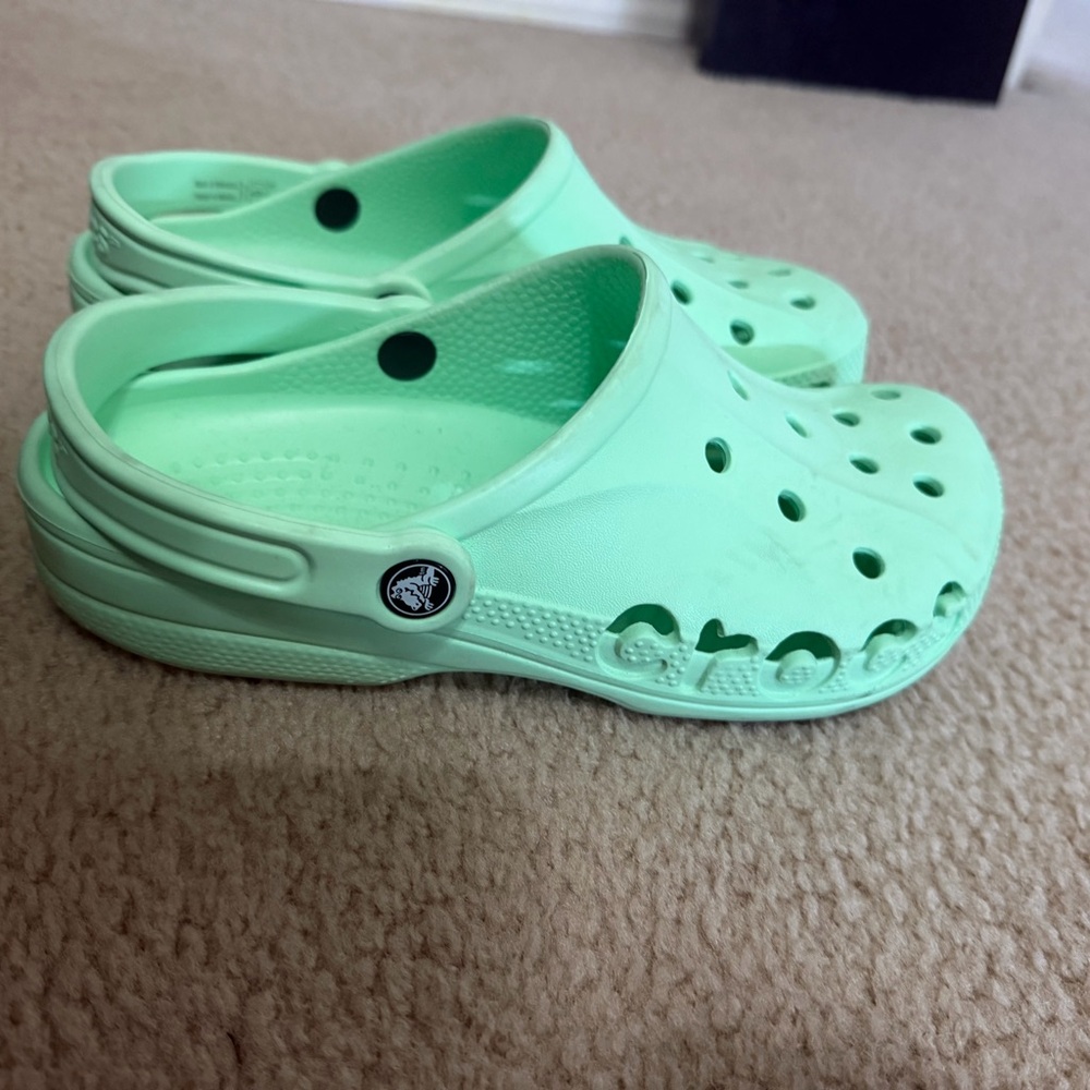 CROCS Mint Green Slip-On Clogs with Heel Strap - Picture 2 of 4